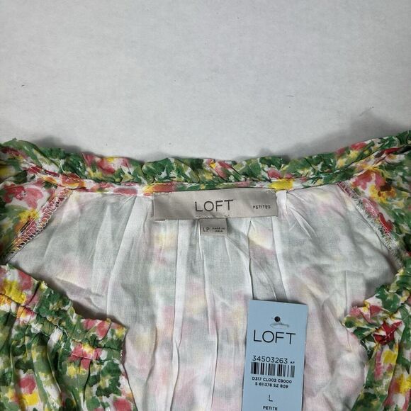 LOFT Plus Size Dress PL NWT Boho Tiered Ruffle Flutter Sleeve Summer Floral - Picture 5 of 11